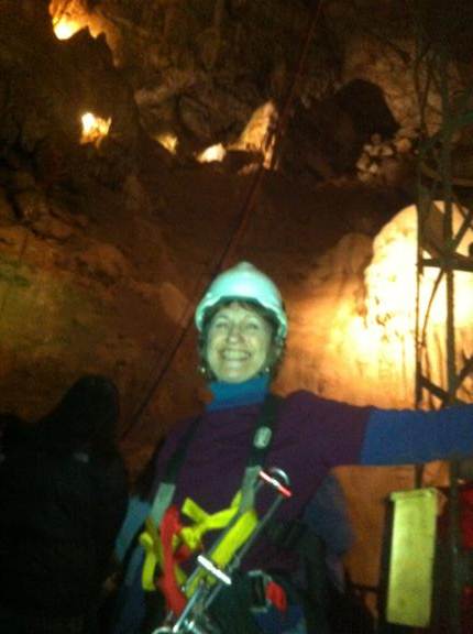 Shirley smile in cave